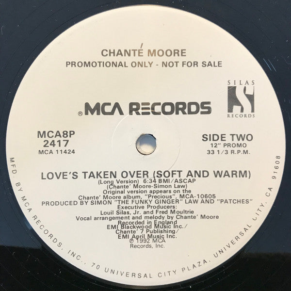Chanté Moore : Love's Taken Over (Soft And Warm) (12", Promo)
