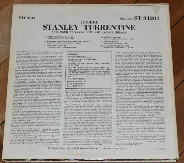 Stanley Turrentine : Joyride (LP, Album, DG )