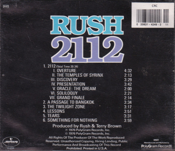 Rush : 2112 (CD, Album, Club, RE)