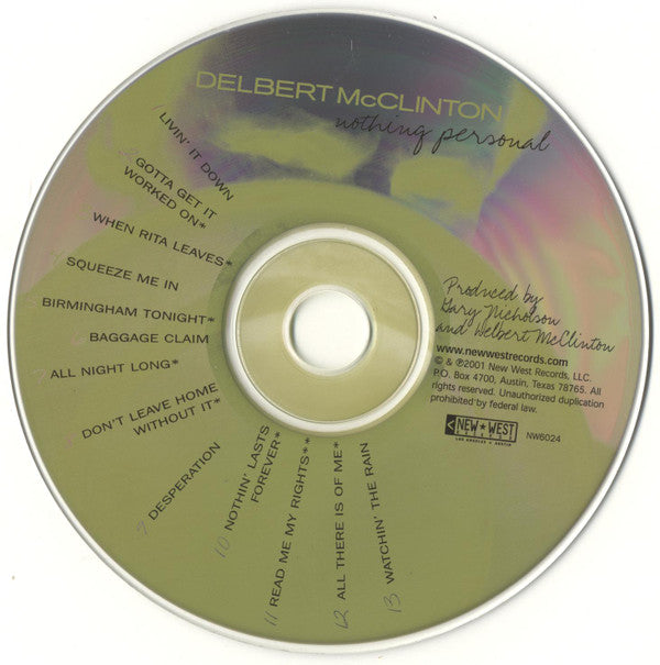 Delbert McClinton : Nothing Personal (CD, Album)