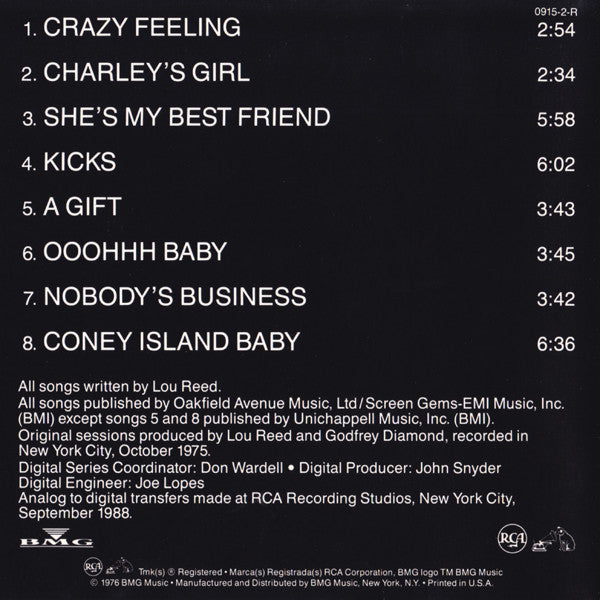 Lou Reed : Coney Island Baby (CD, Album, RE, RM)