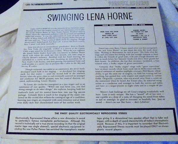 Lena Horne : Swinging Lena Horne (LP, Album)