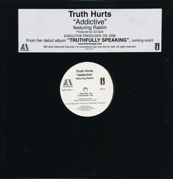 Truth Hurts Featuring Rakim : Addictive (12", Promo)