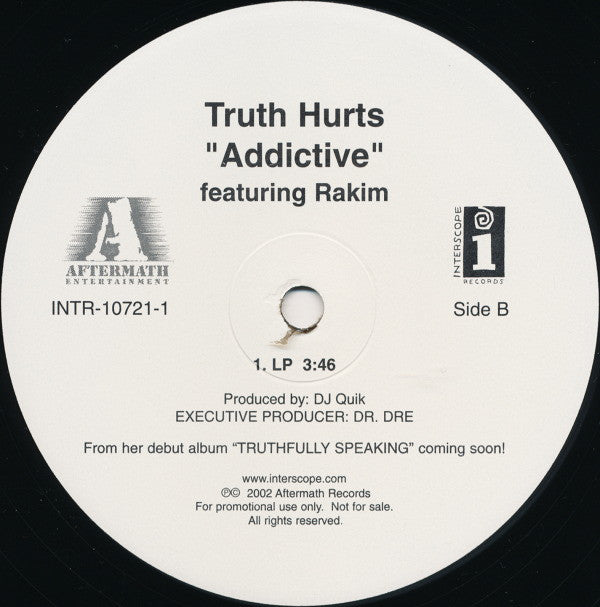 Truth Hurts Featuring Rakim : Addictive (12", Promo)