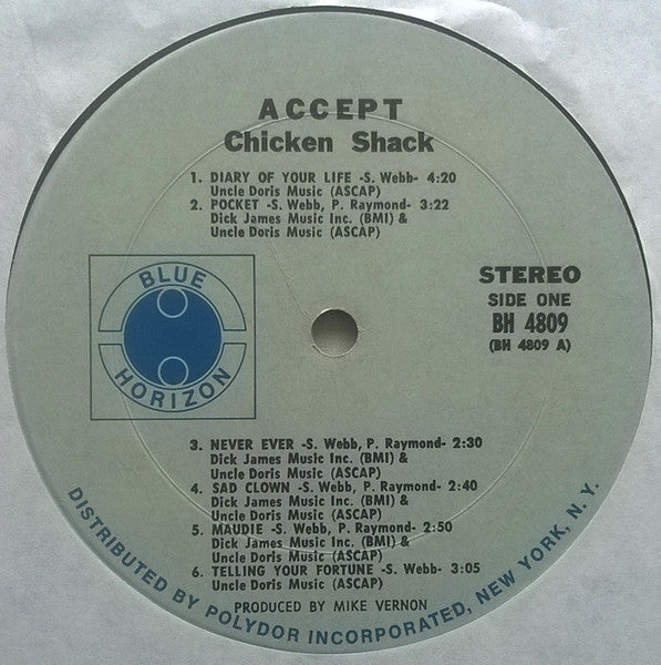 Chicken Shack : Accept Chicken Shack (LP, Album)