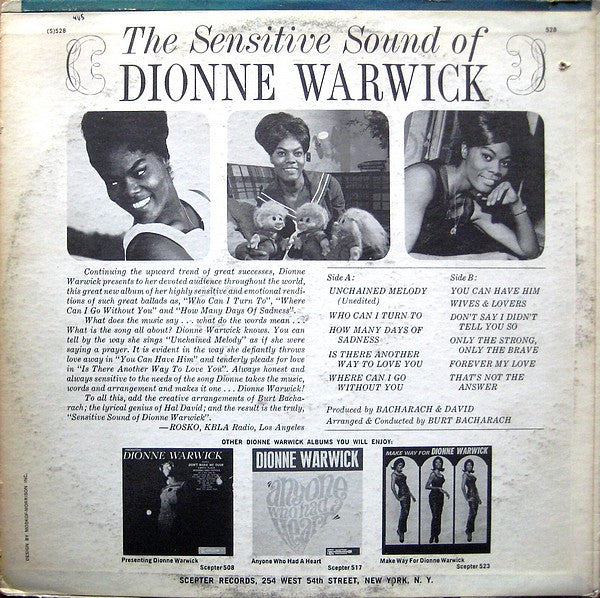 Dionne Warwick : The Sensitive Sound Of Dionne Warwick (LP, Album)