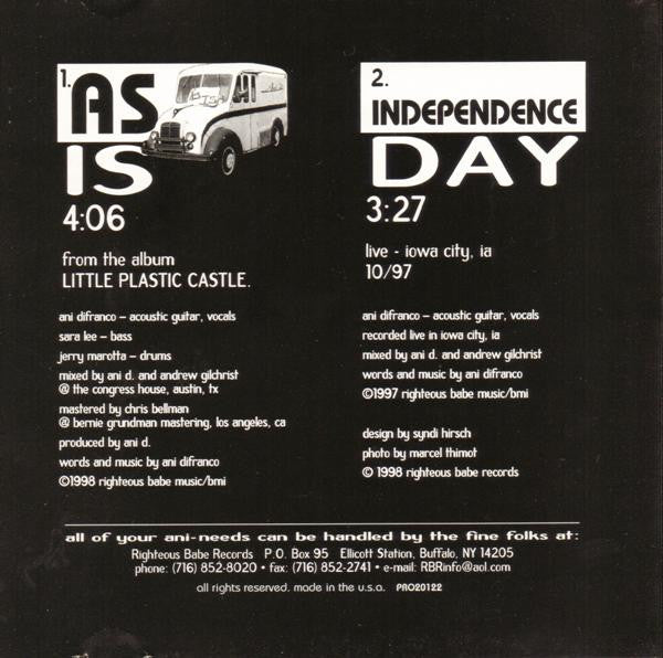 Ani DiFranco : As Is (CD, Single, Promo)