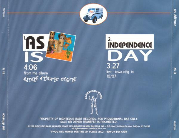 Ani DiFranco : As Is (CD, Single, Promo)