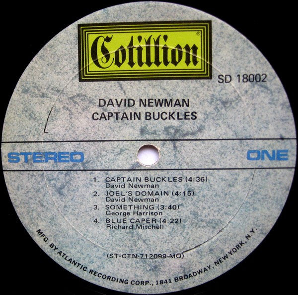 David "Fathead" Newman : Captain Buckles (LP, Album, MO)