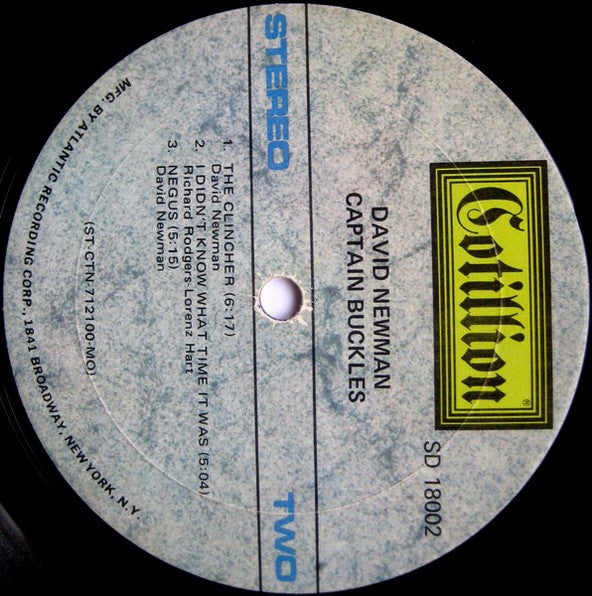 David "Fathead" Newman : Captain Buckles (LP, Album, MO)