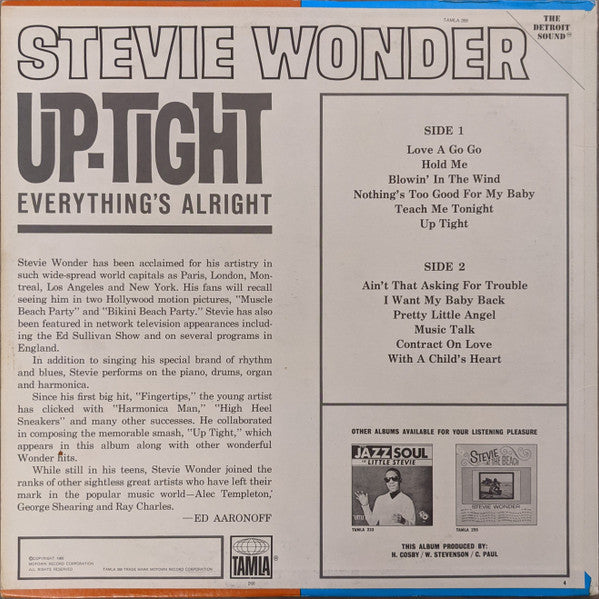 Stevie Wonder : Up-Tight (LP, Album)