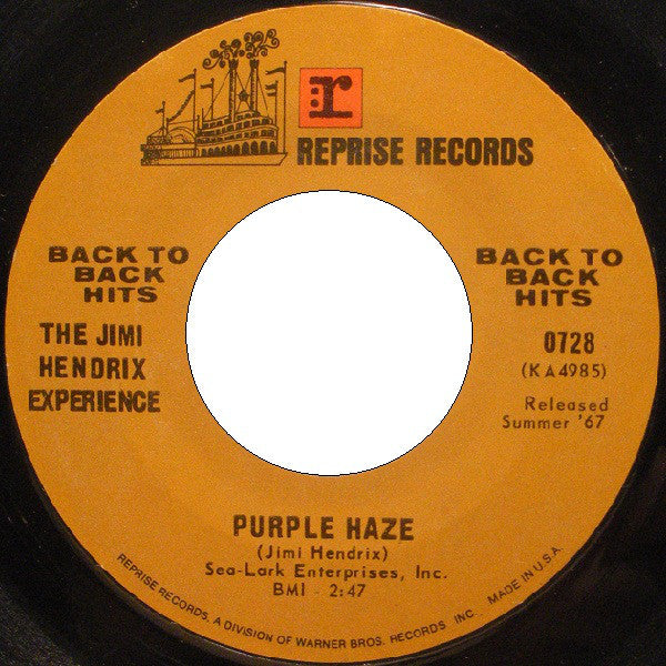 The Jimi Hendrix Experience : Purple Haze / Foxey Lady (7", Single, RE, Styrene, Ter)