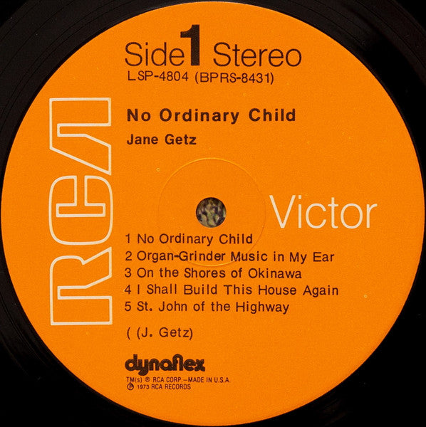 Jane Getz : No Ordinary Child (LP, Album)