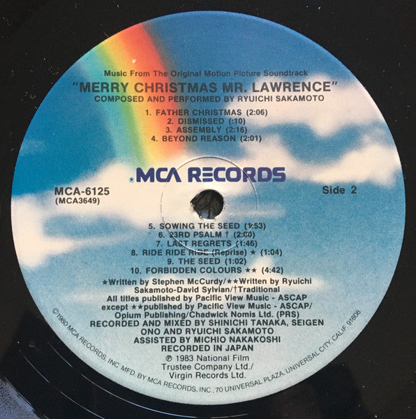 Ryuichi Sakamoto : Merry Christmas Mr. Lawrence (Music From The Original Motion Picture Soundtrack) (LP, Album, Pin)