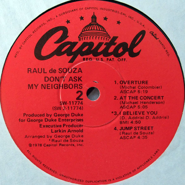 Raul de Souza : Don't Ask My Neighbors (LP, Album, Win)