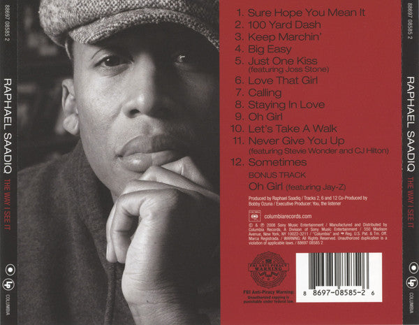 Raphael Saadiq : The Way I See It (CD, Album, Son)