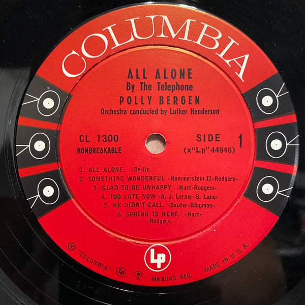 Polly Bergen : All Alone By The Telephone (LP, Album, Mono)