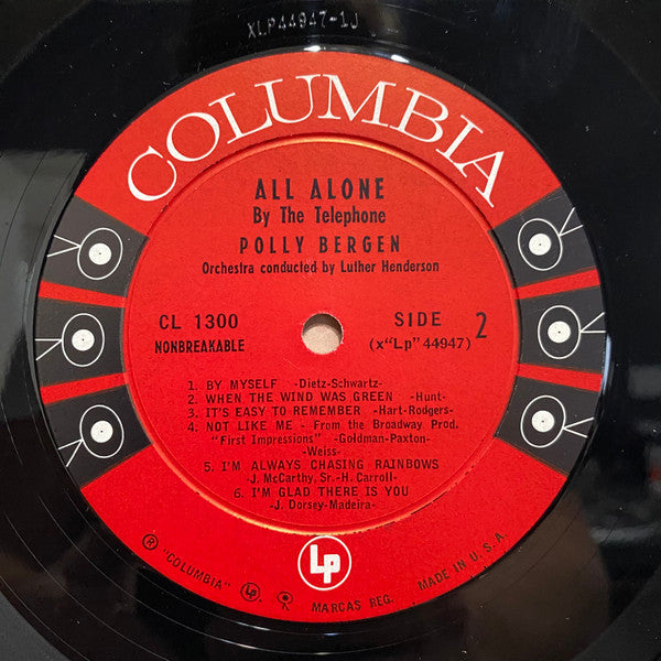 Polly Bergen : All Alone By The Telephone (LP, Album, Mono)
