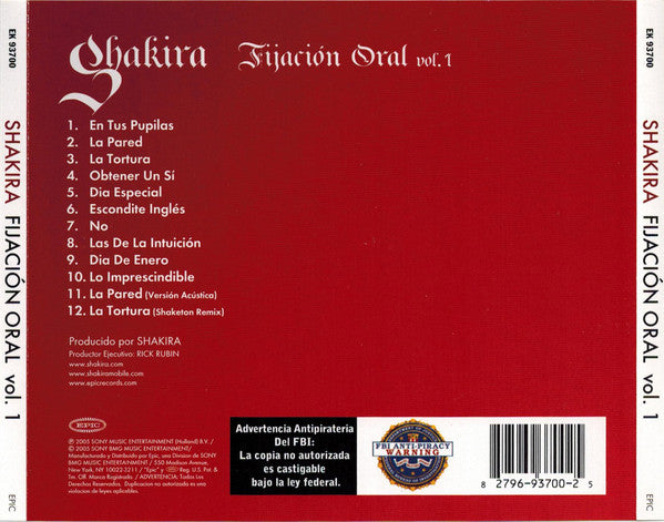 Shakira : Fijación Oral Vol. 1 (CD, Album)