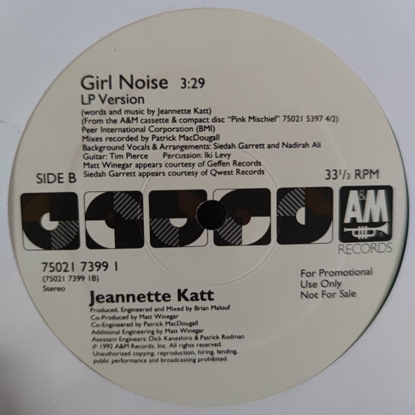 Jeannette Katt : Girl Noise (12", Promo)