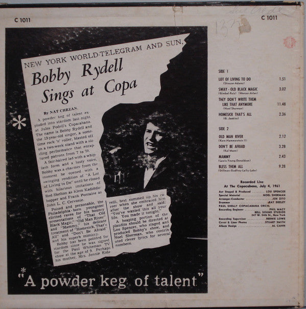 Bobby Rydell : Rydell At The Copa (LP, Album, Mono)