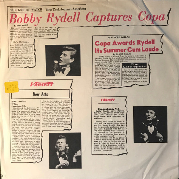 Bobby Rydell : Rydell At The Copa (LP, Album, Mono)
