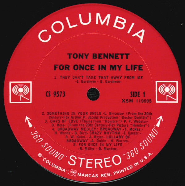 Tony Bennett : For Once In My Life (LP, Album)