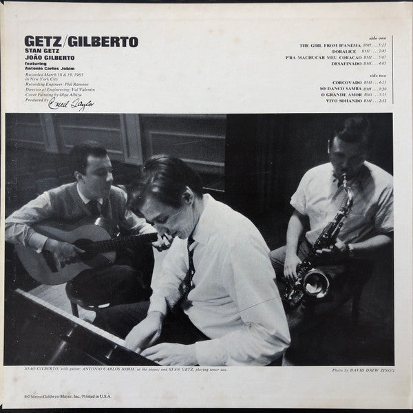 Stan Getz / João Gilberto Featuring Antonio Carlos Jobim : Getz / Gilberto (LP, Album)