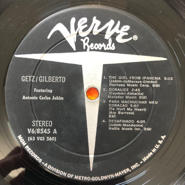 Stan Getz / João Gilberto Featuring Antonio Carlos Jobim : Getz / Gilberto (LP, Album)