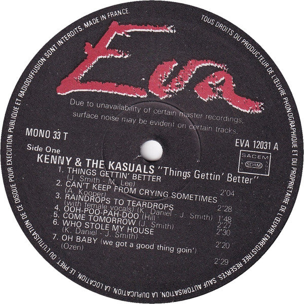 Kenny & The Kasuals : Things Gettin' Better (LP, Comp, Mono)