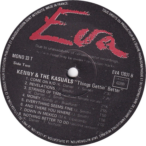 Kenny & The Kasuals : Things Gettin' Better (LP, Comp, Mono)