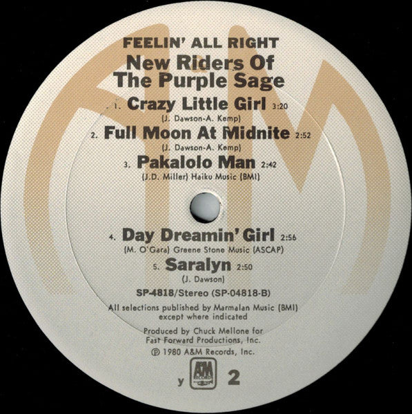 New Riders Of The Purple Sage : Feelin' All Right (LP, Album)