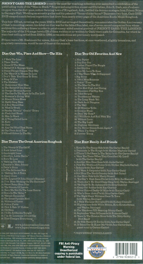 Johnny Cash : The Legend (4xCD, Comp + Box)