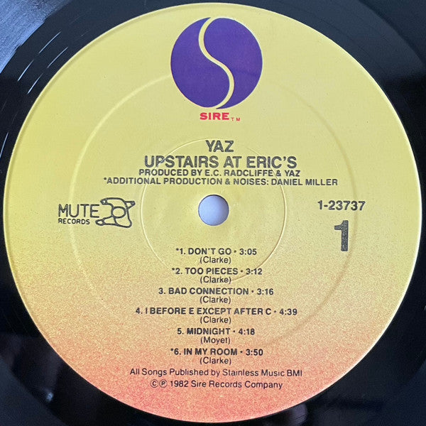 Yaz* : Upstairs At Eric's (LP, Album, RE, Spe)