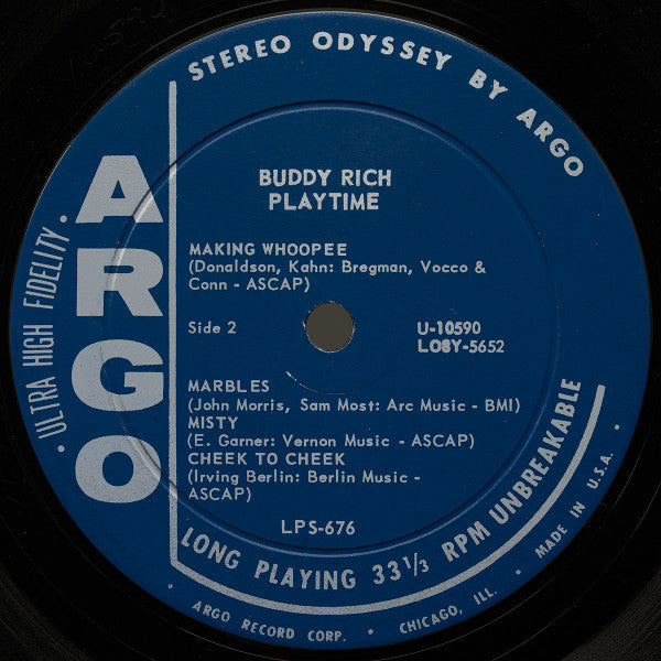 Buddy Rich & His Buddies : Playtime (LP, Album)
