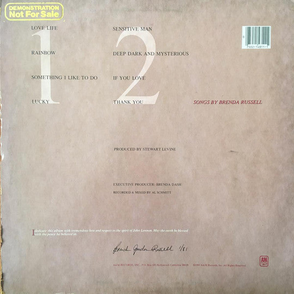Brenda Russell (2) : Love Life (LP, Album, Z -)