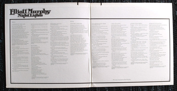 Elliott Murphy : Night Lights (LP, Album, Ind)