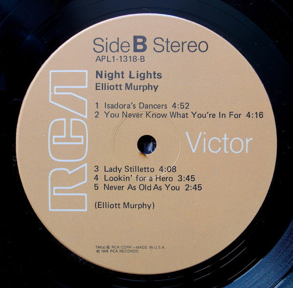 Elliott Murphy : Night Lights (LP, Album, Ind)