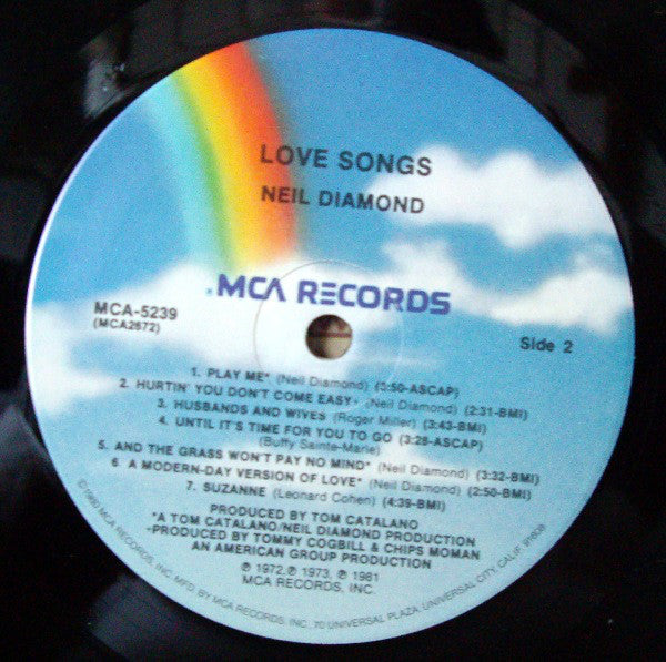 Neil Diamond : Love Songs (LP, Comp, Pin)