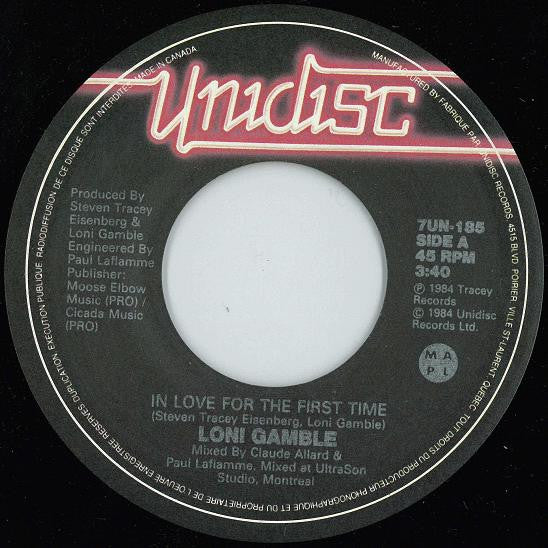Loni Gamble : In Love For The First Time / Could It Be Love (Remix) (7", Single)