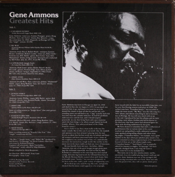 Gene Ammons : Greatest Hits (LP, Comp, Ind)