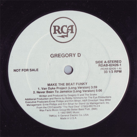 Gregory D : Make The Beat Funky (12", Promo)