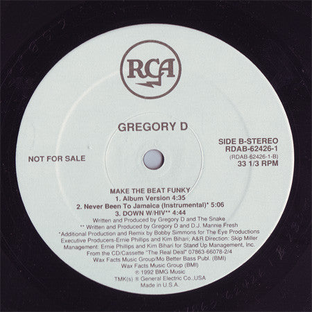 Gregory D : Make The Beat Funky (12", Promo)