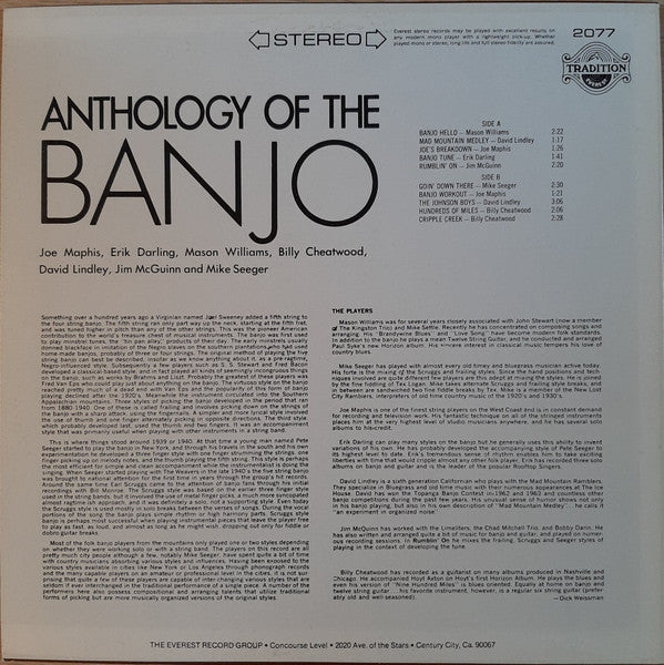 Various : Anthology Of The Banjo (LP, Comp)
