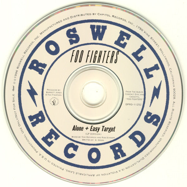 Foo Fighters : Alone + Easy Target (CD, Single, Promo)