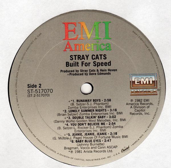Stray Cats : Built For Speed (LP, Album, Comp, Club, Car)
