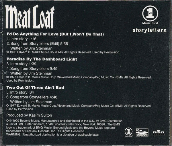 Meat Loaf : VH1 Storytellers The Sampler (CD, Promo, Smplr)