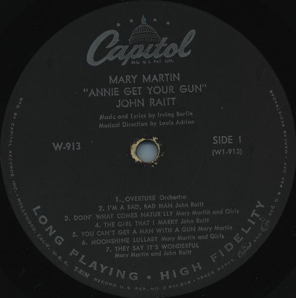 Mary Martin, John Raitt : Annie Get Your Gun (LP, Album, Mono)