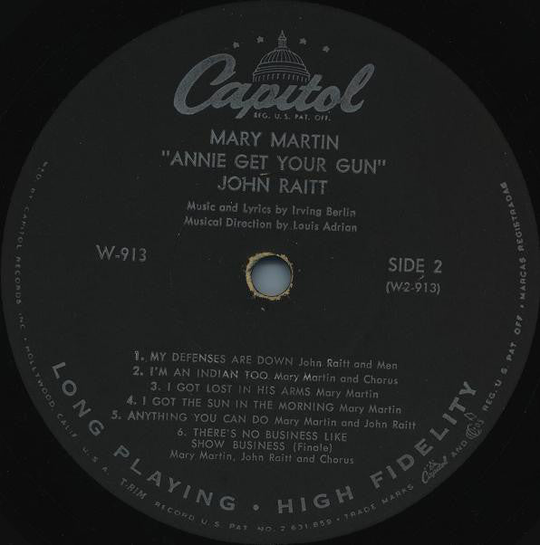 Mary Martin, John Raitt : Annie Get Your Gun (LP, Album, Mono)