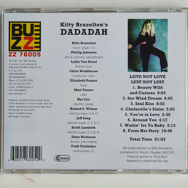 Kitty Brazelton's Dadadah : Love Not Love Lust Not Lust (CD, Album)